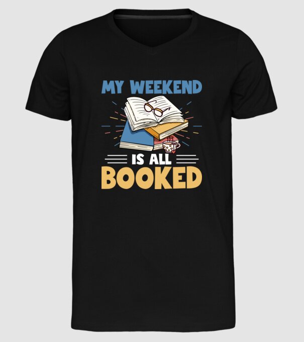 My weekend booked model negru pe tricou