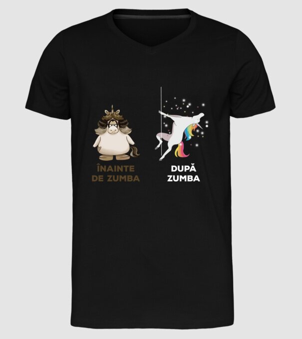 Înainte de Zumba, după Zumba model negru pe tricou