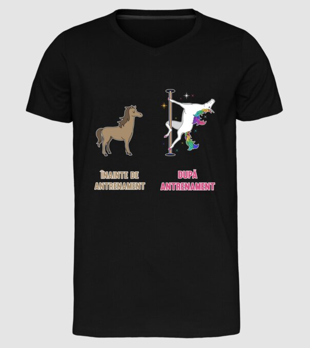 Înainte de antrenament - După antrenament model negru pe tricou