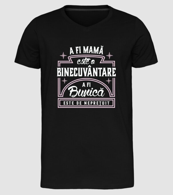 Neprețuit bunica model negru pe tricou
