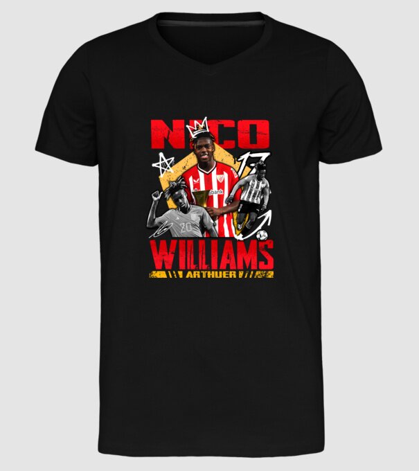 Nico Williams tribute model negru pe tricou