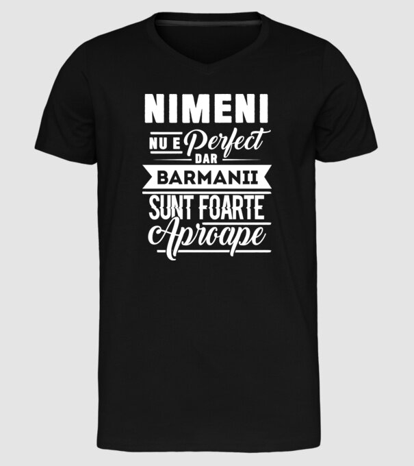 Nimeni nu e perfect, dar barmanii sunt foarte aproape model negru pe tricou