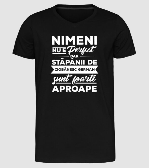 nimeni nu e perfect, dar stăpânii de ciobănesc german sunt foarte aproape model negru pe tricou