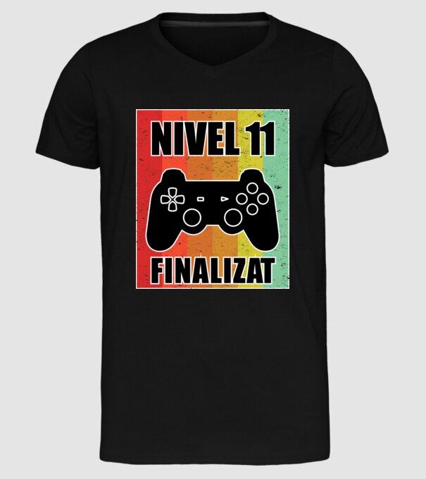 Nivel 11 finalizat model negru pe tricou