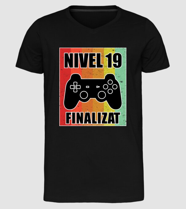 Nivel 19 finalizat model negru pe tricou