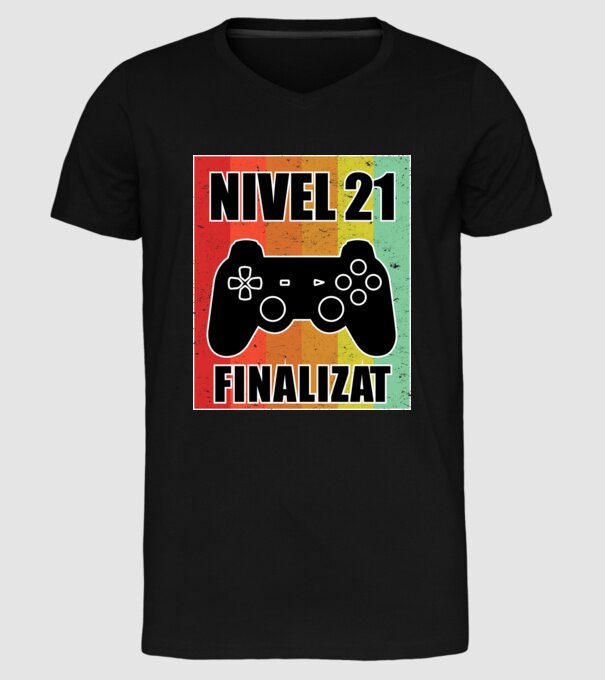 Nivel 21 finalizat model negru pe tricou