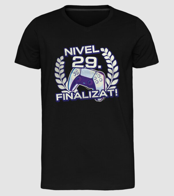 Nivel 29 finalizat! model negru pe tricou