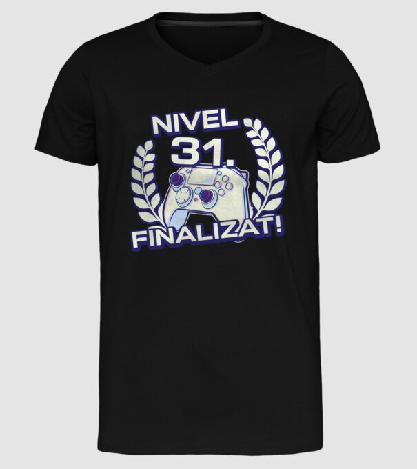 Nivel 31 finalizat! model negru pe tricou