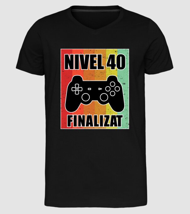 Nivel 40 finalizat model negru pe tricou