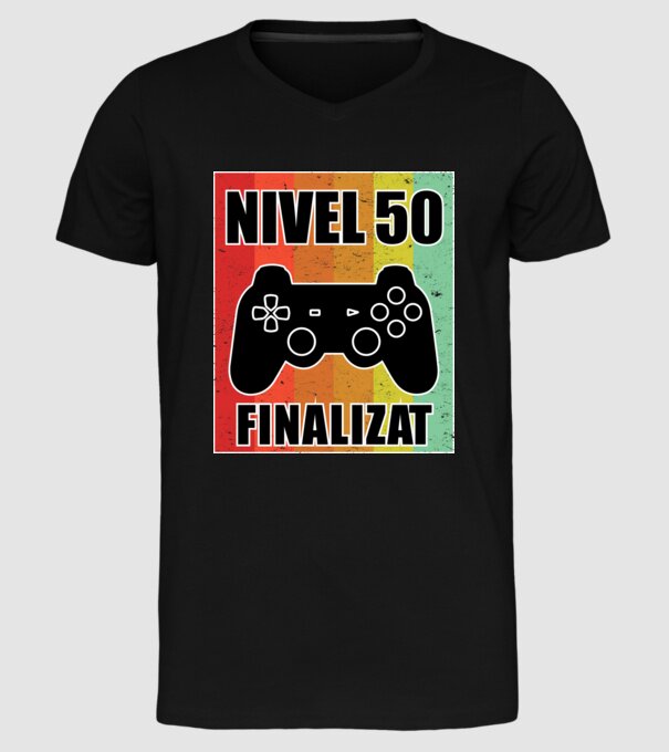Nivel 50 finalizat model negru pe tricou