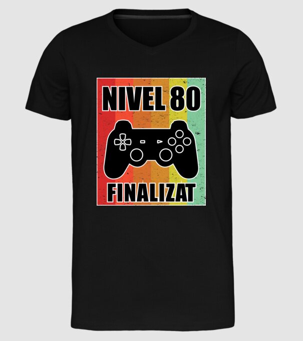 Nivel 80 finalizat model negru pe tricou