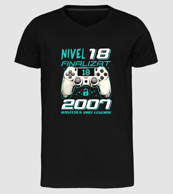 Nivel finalizat 18 2007 model negru pe tricou