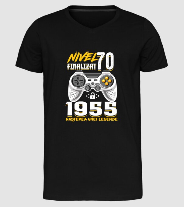 Nivel Finalizat 70 model negru pe tricou