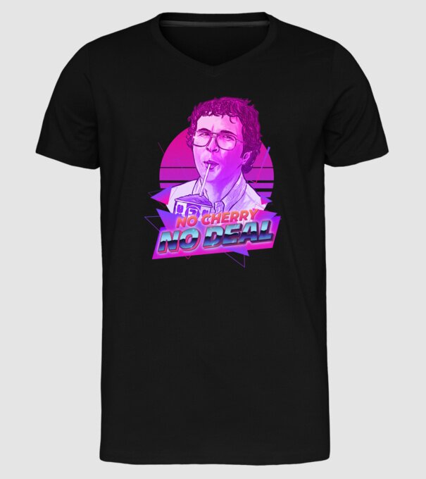 no cherry no deal stranger things model negru pe tricou