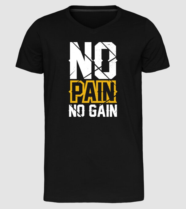 No Pain No Gain model negru pe tricou