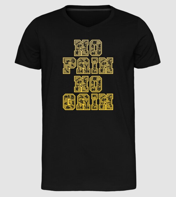No Pain No Gain model negru pe tricou