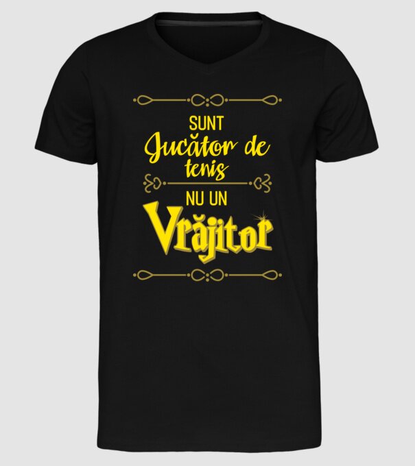 sunt jucător de tenis, nu un vrăjitor model negru pe tricou
