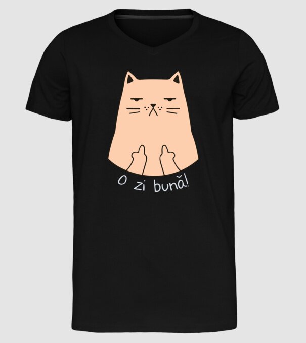 O zi bună model negru pe tricou
