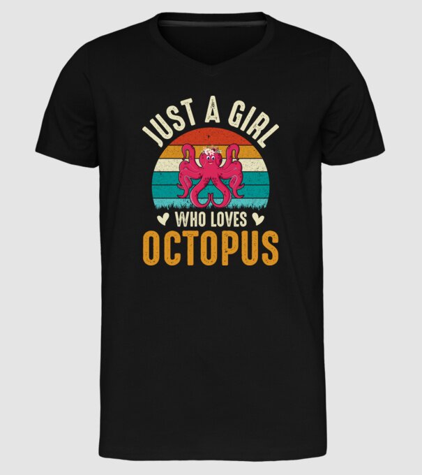 Octopus model negru pe tricou
