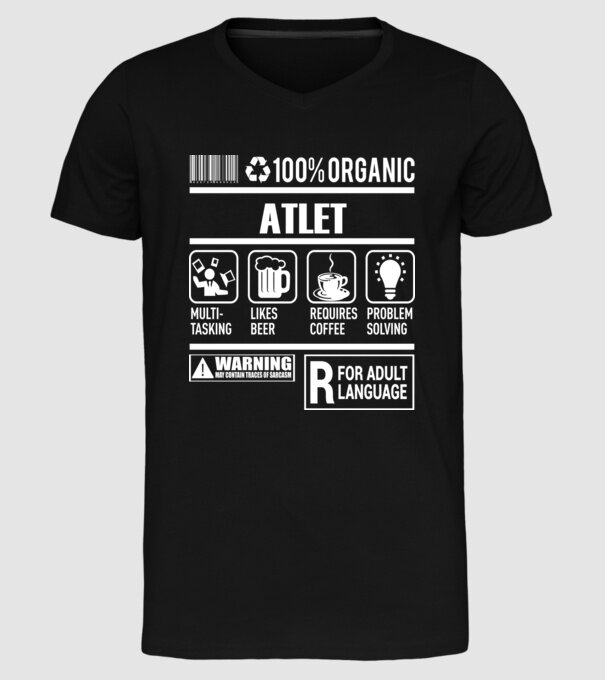 ATLET model negru pe tricou