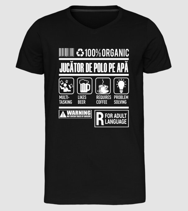 JUCĂTOR DE POLO PE APĂ model negru pe tricou
