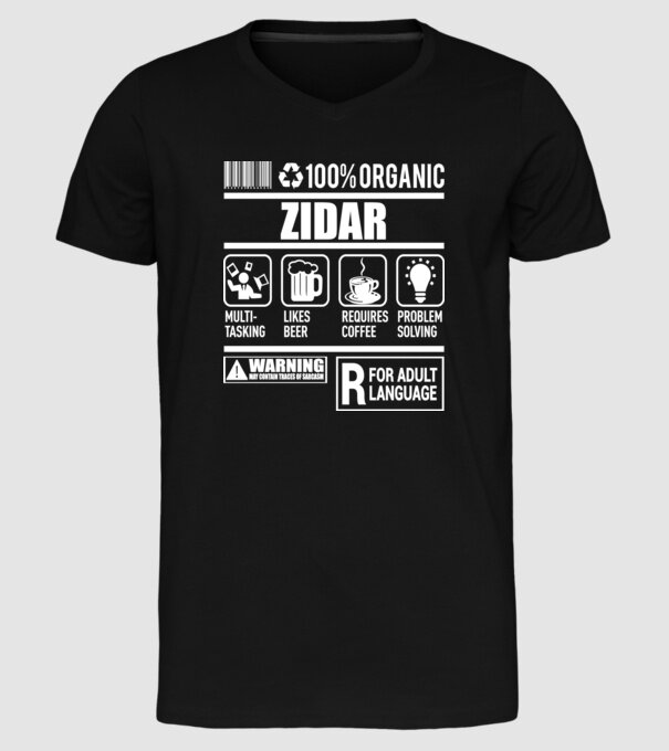 Organic zidar model negru pe tricou