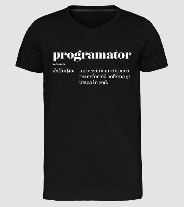 programator - substantiv model negru pe tricou