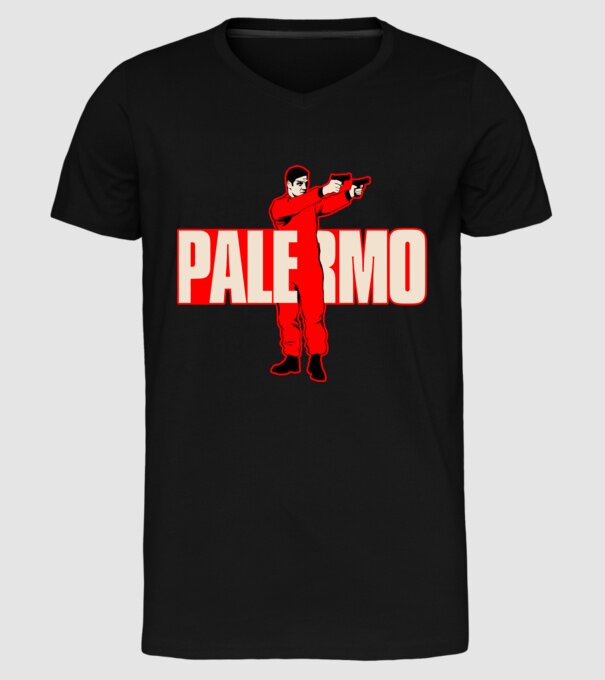 palermo la casa de papel model negru pe tricou