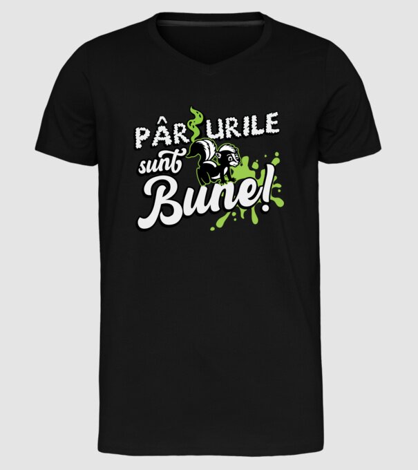 Pârțurile sunt bune model negru pe tricou