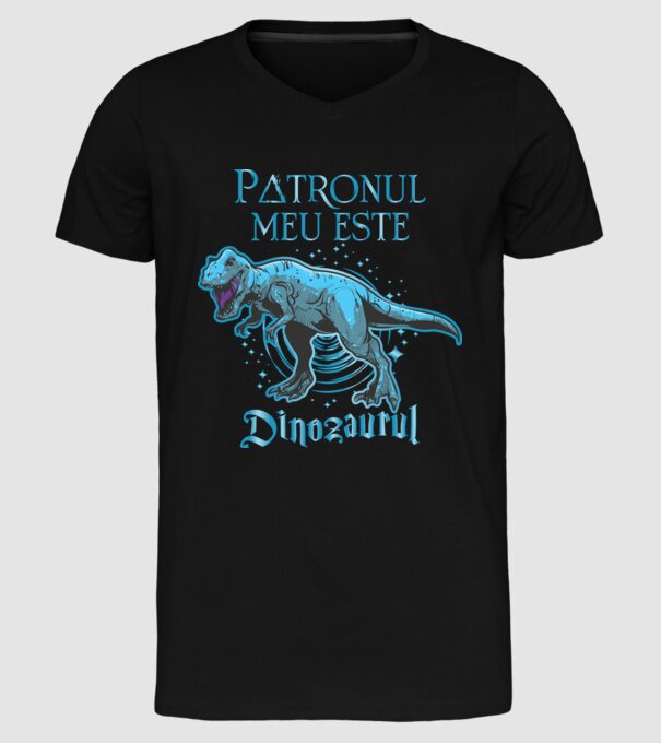 Patronul meu este dinozaurul model negru pe tricou