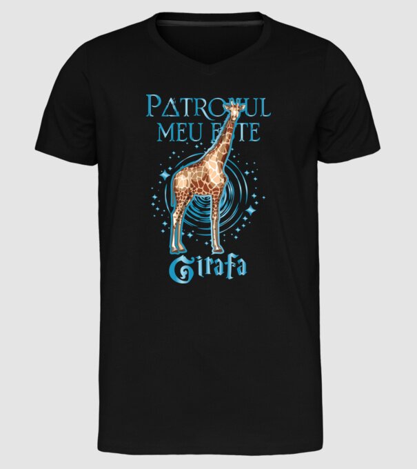Patronul meu este GIRAFA model negru pe tricou