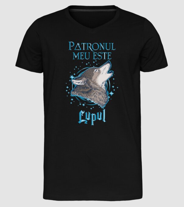 Patronul meu este LUPUL model negru pe tricou