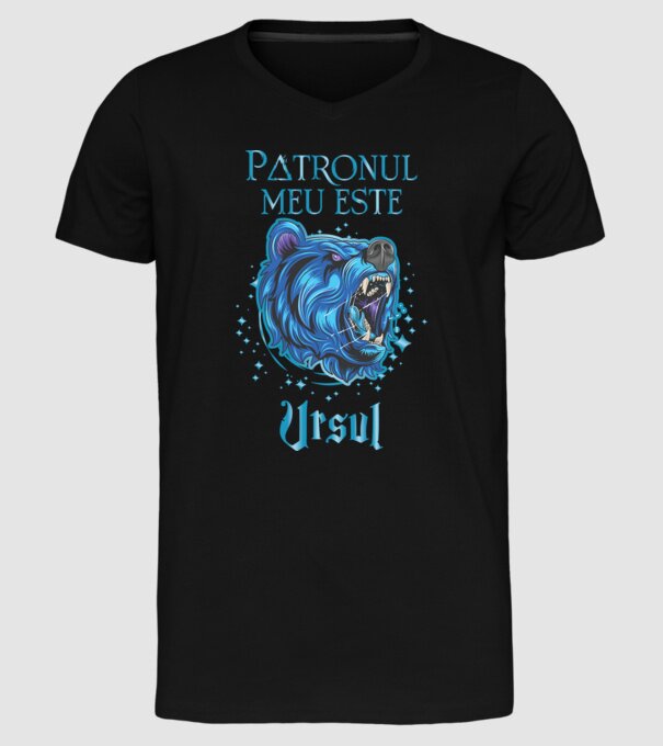 Patronul meu este URSUL model negru pe tricou