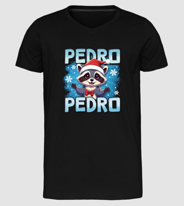 Pedro pedro retro xmas model negru pe tricou