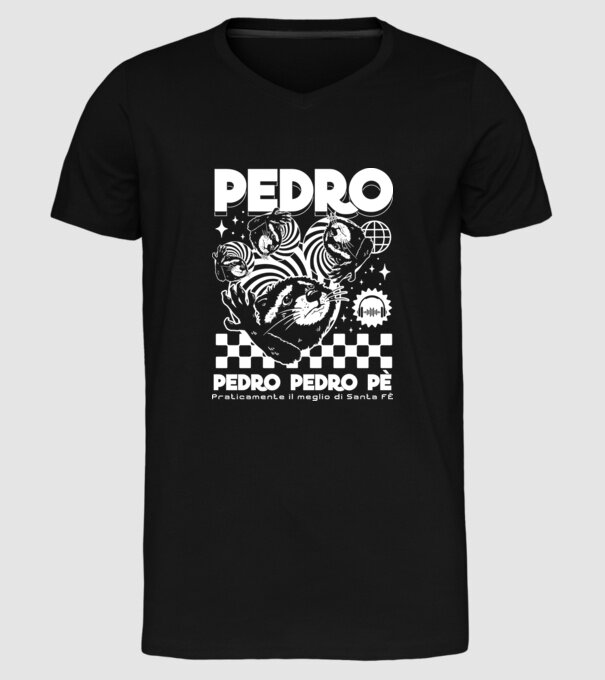 Pedro techno model negru pe tricou