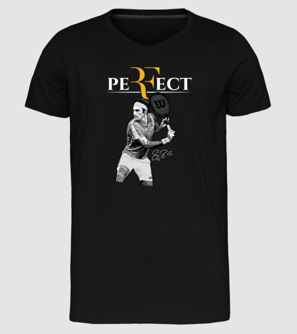 peRFect model negru pe tricou