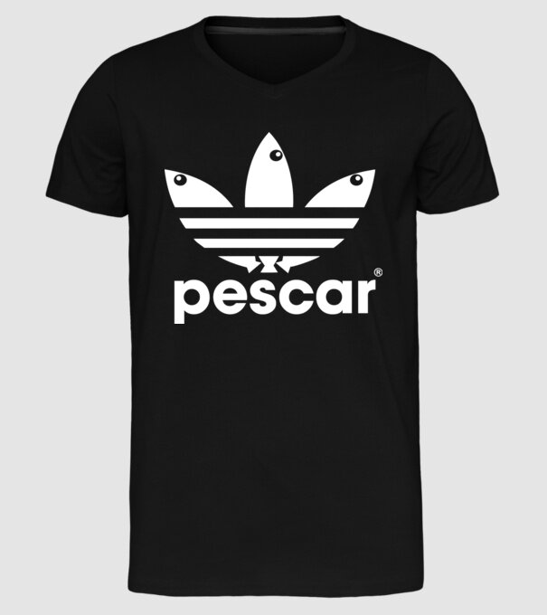 Pescar original model negru pe tricou