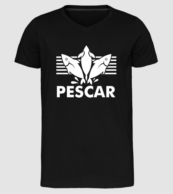 Pescar original model negru pe tricou