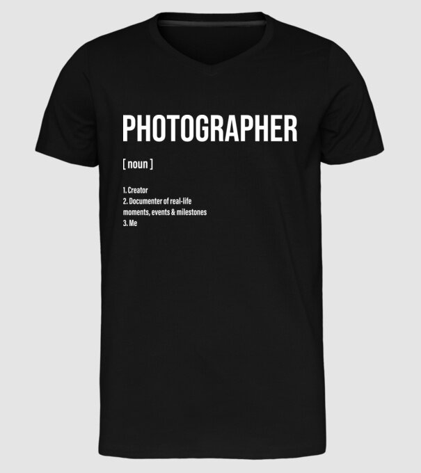 Photographer model negru pe tricou