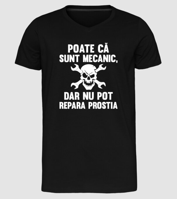 Poate că sunt mecanic, dar nu pot repara prostia model negru pe tricou