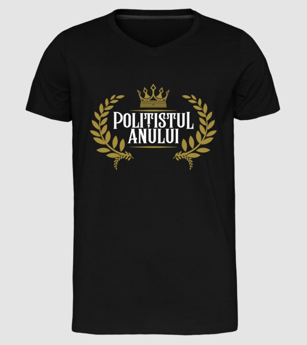 Polițistul anului model negru pe tricou