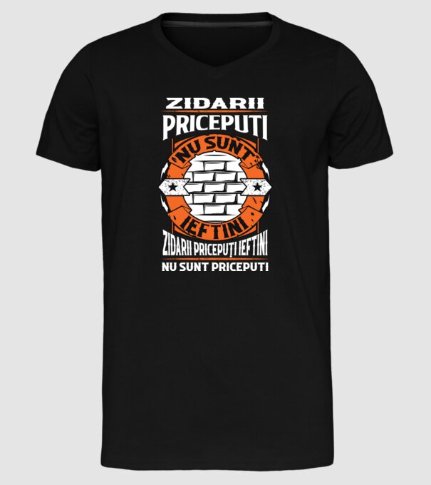 Pricepuți zidarii pricepuți model negru pe tricou