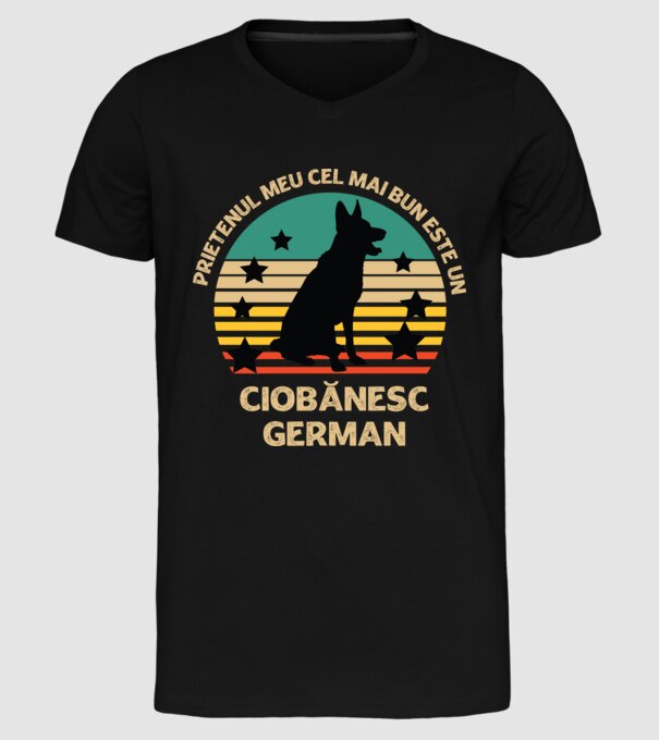 Prietenul meu cel mai bun este un ciobănesc german model negru pe tricou