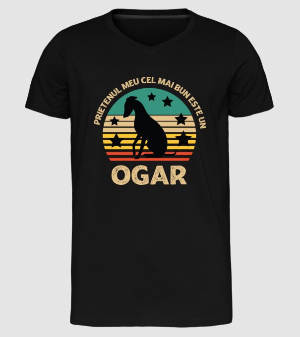 Prietenul meu cel mai bun este un ogar model negru pe tricou