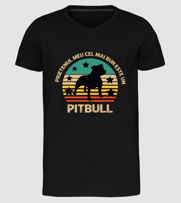 Prietenul meu cel mai bun este un pitbull model negru pe tricou