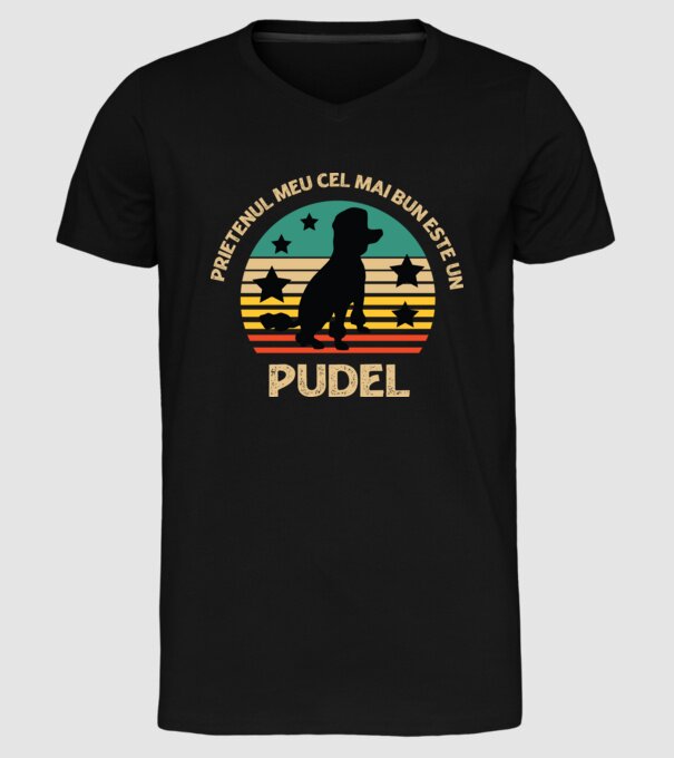 Prietenul meu cel mai bun este un pudel model negru pe tricou