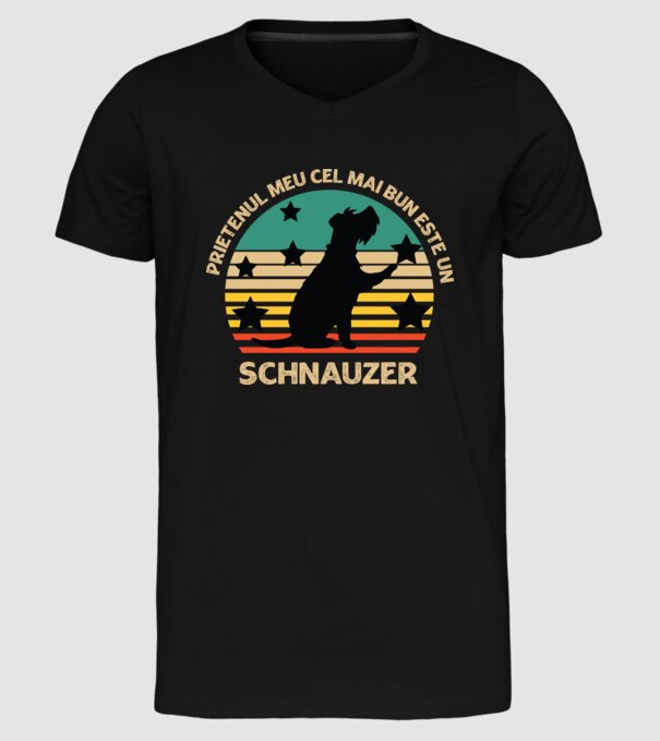 Prietenul meu cel mai bun este un schnauzer model negru pe tricou