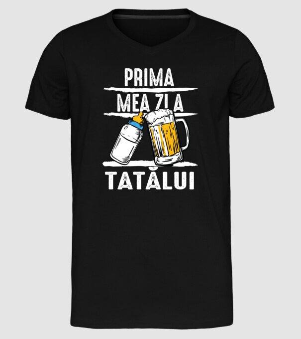 prima mea zi a tatălui model negru pe tricou