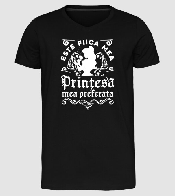 Prințesa mea preferată este fiica mea! model negru pe tricou