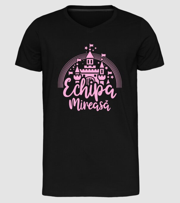 Prinţesă mireasă model negru pe tricou